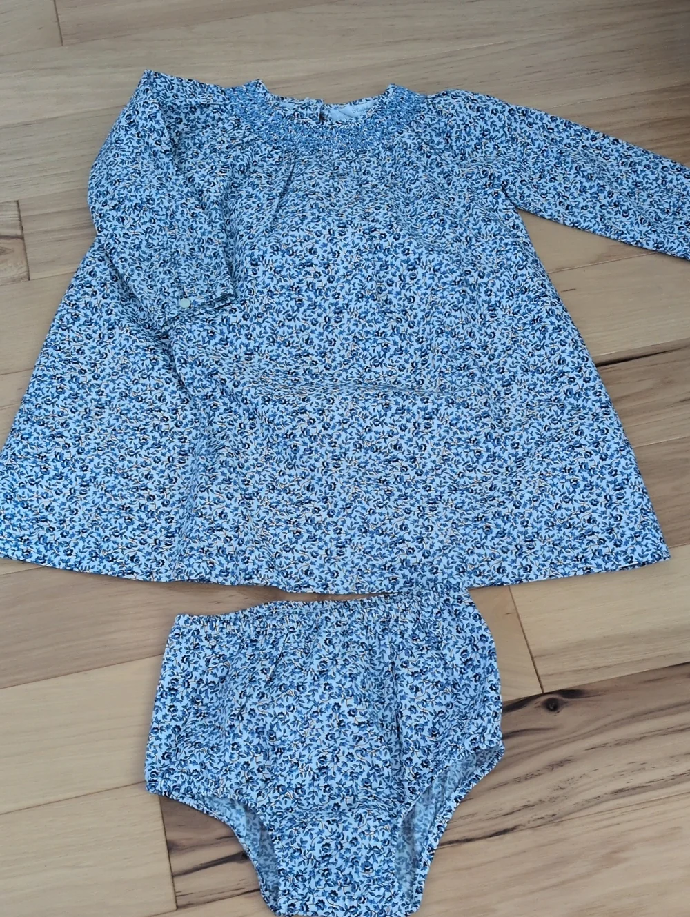 Blue Floral Kids Dress Set